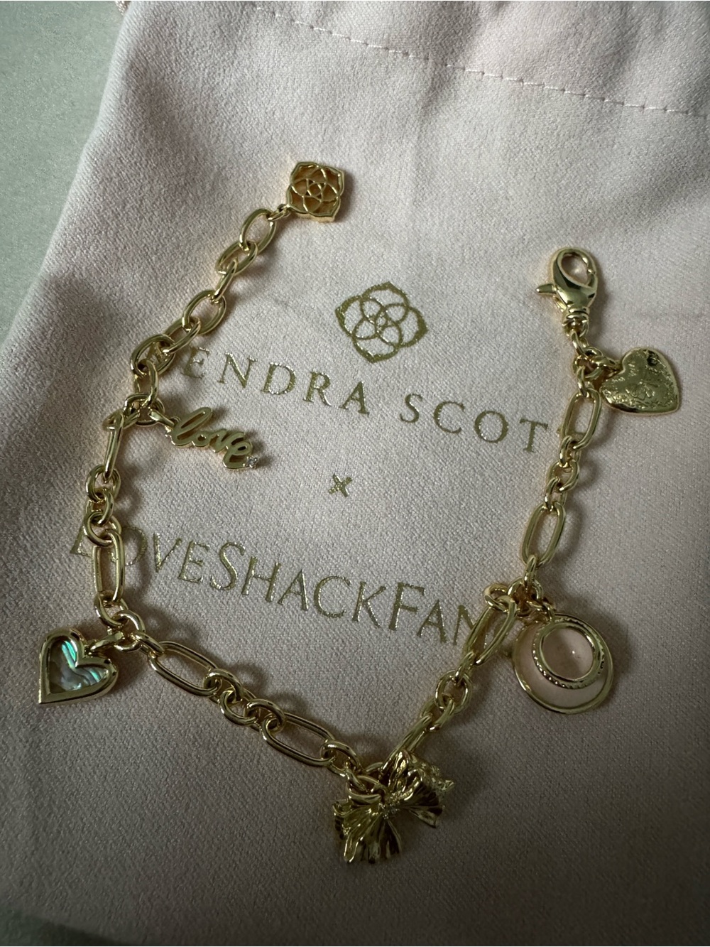 RARE LoveShackFancy X Kendra Scott Charm Bracelet!